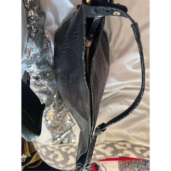 Vintage dark green/black brahmin Asher tote bag/purse pocketbook melbourne/asher - Picture 6 of 8